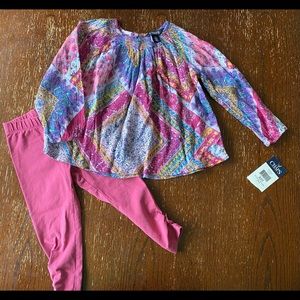 Chaps outfit leggings and tunic girls 2T